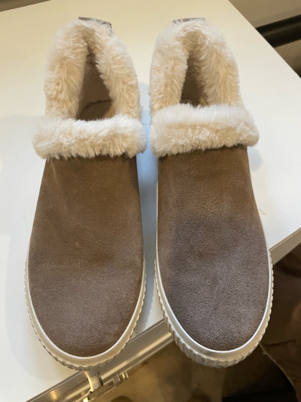 Timberland Cozy Faux Fur-Lined Slip-On Sneakers - Taupe